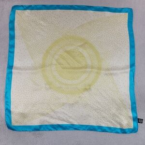 Yellow and Blue Patterned Circle Design Scarf